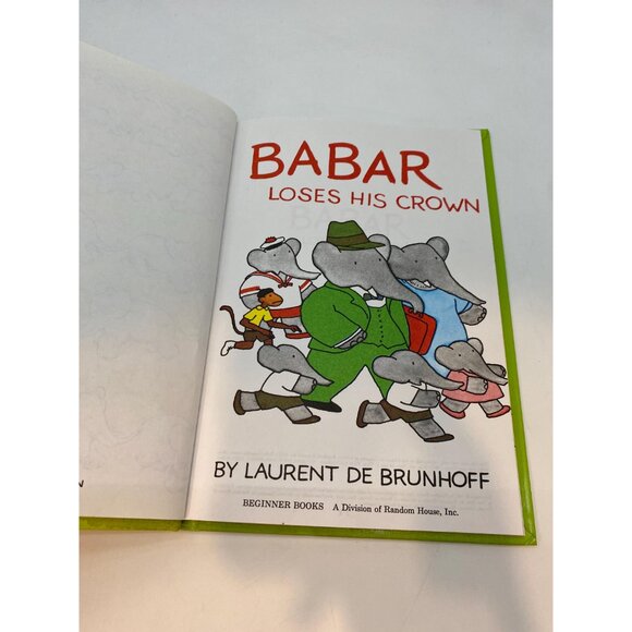 Vintage Dr. Seuss Babar Loses His Crown Hardcover Children's Book by Laurent De - Picture 4 of 6